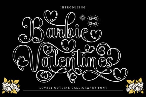 Barbie Valentines Outline: A Refined Calligraphy Font for Editorial Design