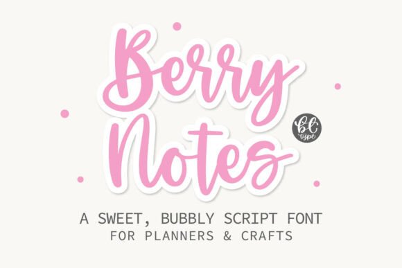 Berrynotes: A Cheerful Handwritten Font for Editorial Projects